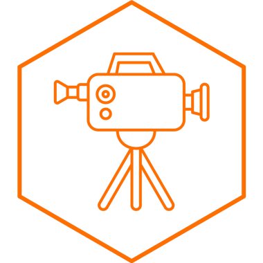 Film kamerası simgesinin vektör illüstrasyonu