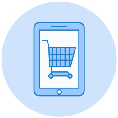 çevrimiçi alışveriş simgesi, basit tasarım vektör çizimi