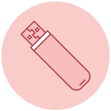 USB flash disk simgesi. vektör illüstrasyonu