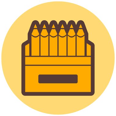 Kalem kutusu simgesi, basit tasarım vektörü çizimi