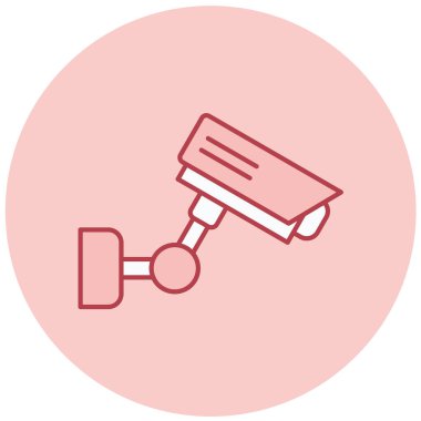 Güvenlik kamerası simgesi, vektör illüstrasyonu