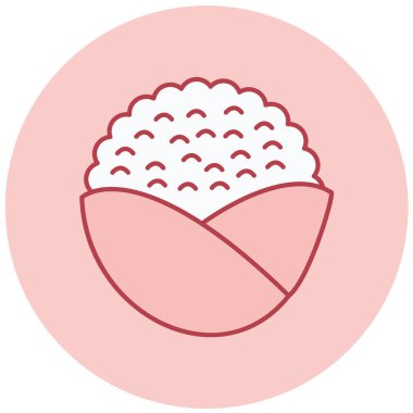 Onigiri simgesi, basit tasarım vektör çizimi