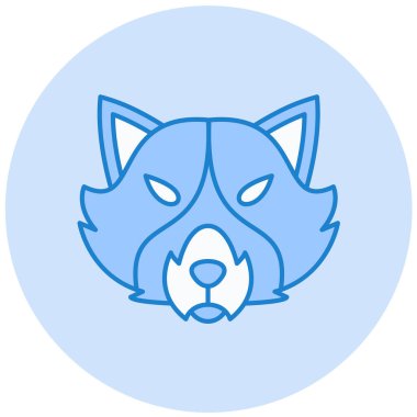 Rakun simgesi, basit tasarım vektör çizimi