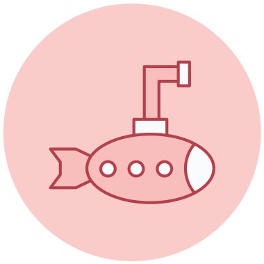 Denizaltı. Web simgesi basit illüstrasyon