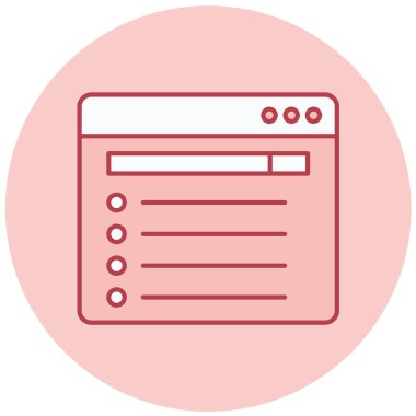 Tarayıcı. Web simgesi basit illüstrasyon