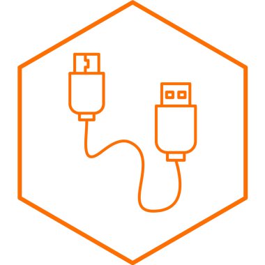 USB kablo ikonu. vektör illüstrasyonu