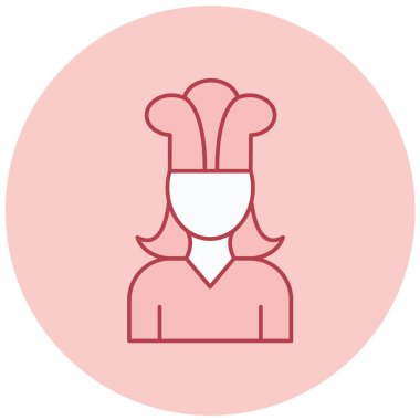 Şef simgesi, vektör illüstrasyonu