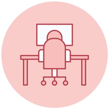 iş ve ofis çizgisi simgesi vektörü