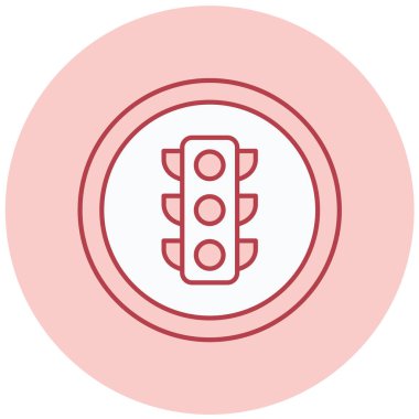 Trafik ışıkları düz simge, vektör illüstrasyonu