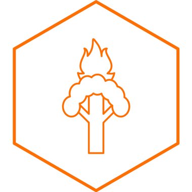 Vahşi ateş ikonu vektör illüstrasyonu