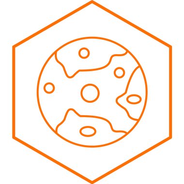 Mars ikonu. Web için güneş küresi vektör çizgisi sembolünün özet çizimi