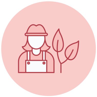 Bitki çizgi vektör simgesine sahip çiftçi