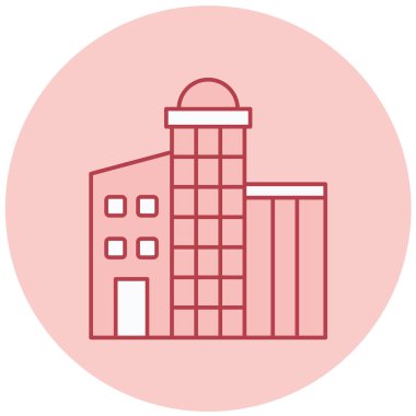 Bina. Web simgesi basit illüstrasyon