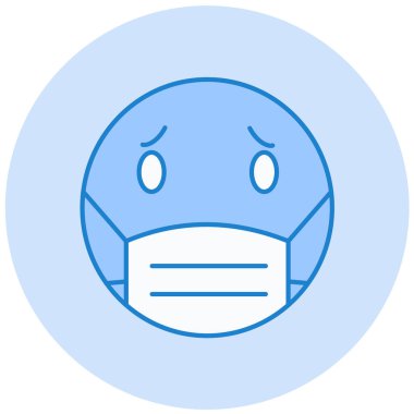 Yüz maskesi. Basit resimleme