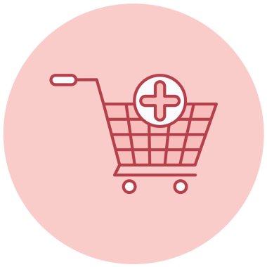 Alışveriş arabası. Basit resimleme