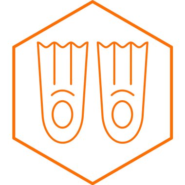 turuncu çizgili terlik simgesi beyaz arkaplanda izole edildi. vektör illüstrasyonu