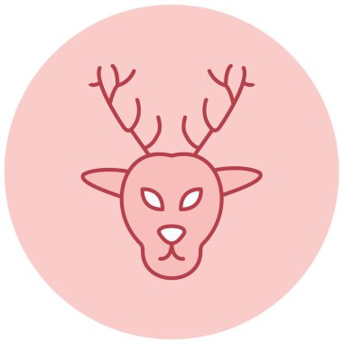 Geyik. Web simgesi basit illüstrasyon