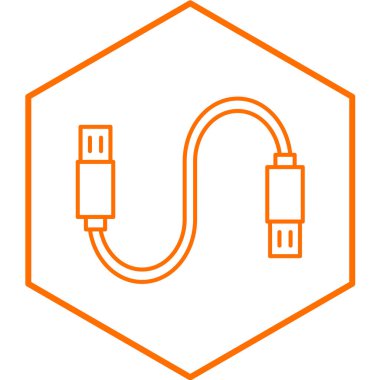 USB kablo ikonu. vektör illüstrasyonu