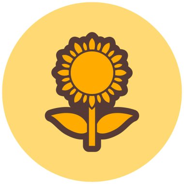 Ayçiçeği. Web simgesi basit illüstrasyon