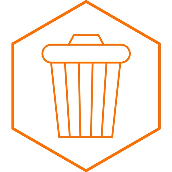 Icono Bote Basura Estilo Moda Aislado Fondo — Vector de stock