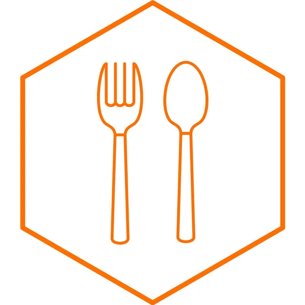 Fork Spoon Icon Trendy Style Isolated Background — Wektor stockowy