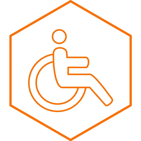 Ikona Invalidního Vozíku Vektorová Ilustrace — Stockový vektor