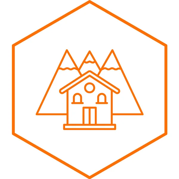 Ilustración Vectorial Mountain House — Vector de stock