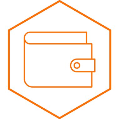 M-cüzdan basit simgesi, vektör çizim