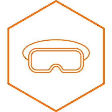 Vr Gözlük simgesi sarı arkaplanda izole edildi. Ekstrem spor aletleri. vektör illüstrasyonu