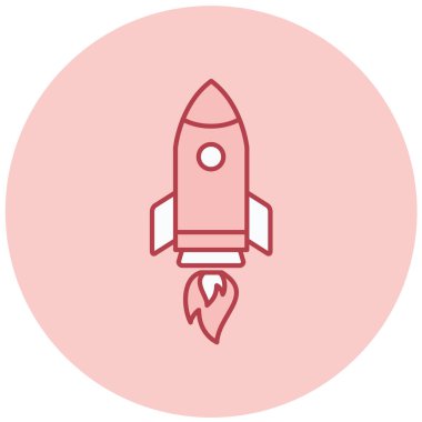 Roket. Web simgesi basit illüstrasyon