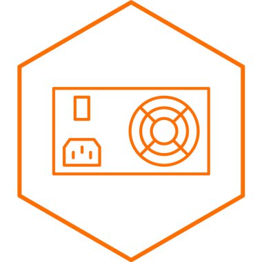 Turuncu çizgili ev simgesi beyaz arkaplanda izole edilmiş. vektör illüstrasyonu