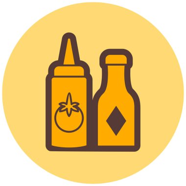 yiyecek ve içecek düz vektör simgesi