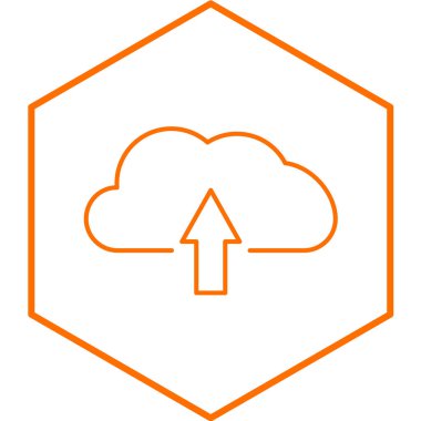 Bulut İndirme Simgesi. Vektör İllüstrasyonu