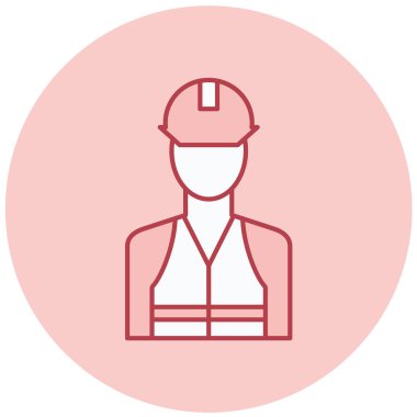 İnşaat işçisi ikonu. taslak oluşturucu vektör illüstrasyon sembolü ve modern satır biçimi.