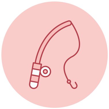 balıkçı çubuğu simgesi, basit tasarım vektör çizimi