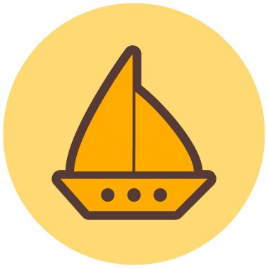 Yelkenli. Web simgesi basit illüstrasyon