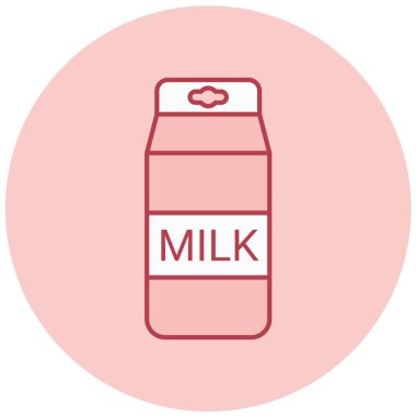 Süt simgesinin vektör illüstrasyonu