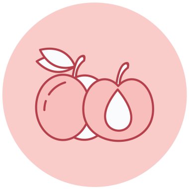 şeftali simgesi vektör illüstrasyonu