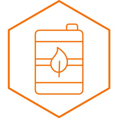 Beyaz arka planda siyah çizgi yağ varili simgesi izole edildi. vektör illüstrasyonu