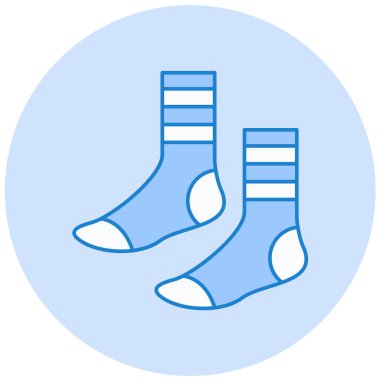 Tek bir mavi beyaz çorabın vektör çizimi