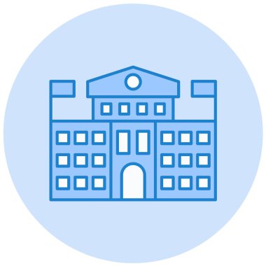 Üniversite binası. Basit resimleme