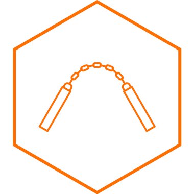 Nunchaku simgesi, basit tasarım vektör çizimi