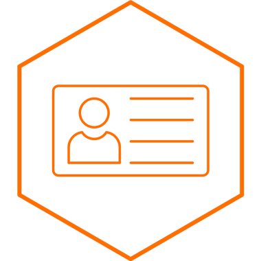 Kimlik kartı simgesi, vektör illüstrasyonu