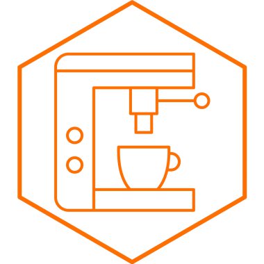 Kahve makinesi ikonu. Web için çay fincanı vektör simgelerinin özet çizimi