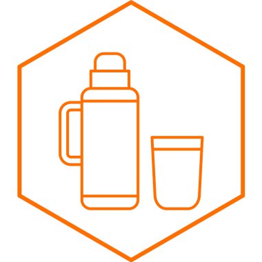 termos matara simgesi, basit tasarım vektör çizimi