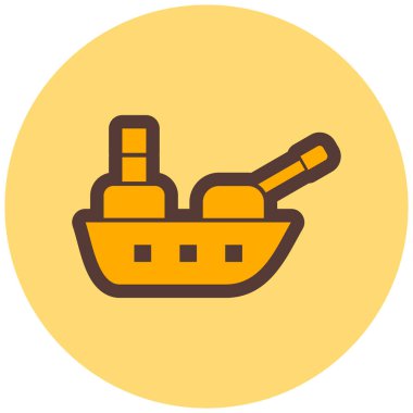Askeri gemi. Web simgesi basit tasarım