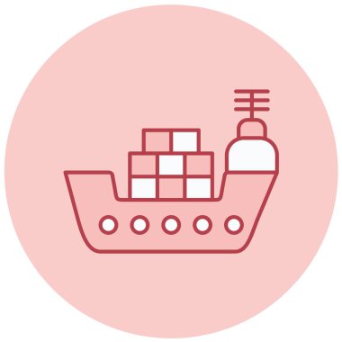 kargo gemisi. Web simgesi basit illüstrasyon