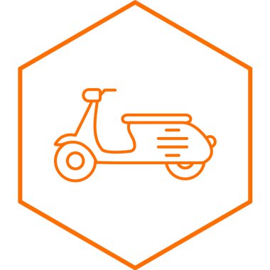 Moda biçimi izole edilmiş arka planda scooter simgesi