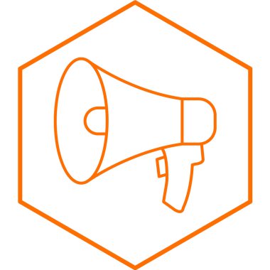 megafon ikonu. Vektör illüstrasyonu