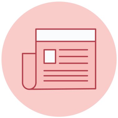 Gazete. Web simgesi basit illüstrasyon